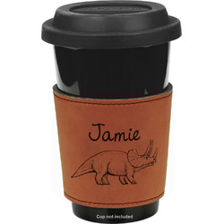 Dinosaurs Leatherette Cup Sleeve - Double Sided (Personalized)