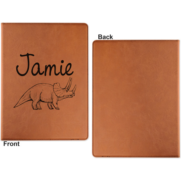 Dinosaurs Cognac Leatherette Portfolios with Notepad - Large - Single Sided - Apvl