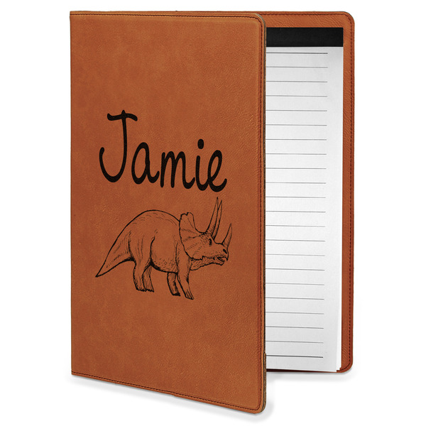 Custom Dinosaurs Leatherette Portfolio with Notepad - Small - Single Sided (Personalized)