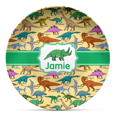 Dinosaurs Microwave Safe Plastic Plate - Composite Polymer (Personalized)