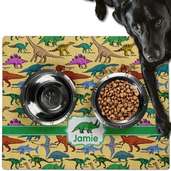 Dinosaurs Dog Food Mat - Large w/ Name or Text