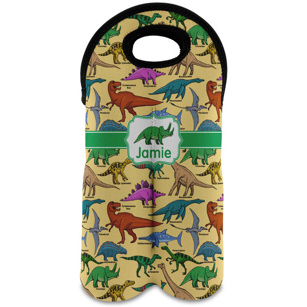 Custom Dinosaurs Wine Tote Bag (2 Bottles) (Personalized)