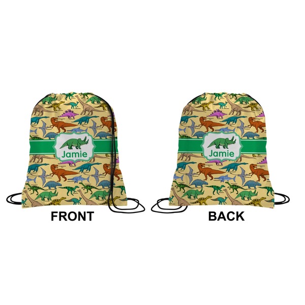 Dinosaurs Drawstring Backpack Front & Back Small