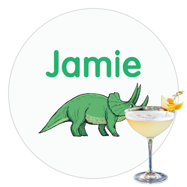Custom Dinosaurs Printed Drink Topper - 3.5" (Personalized)