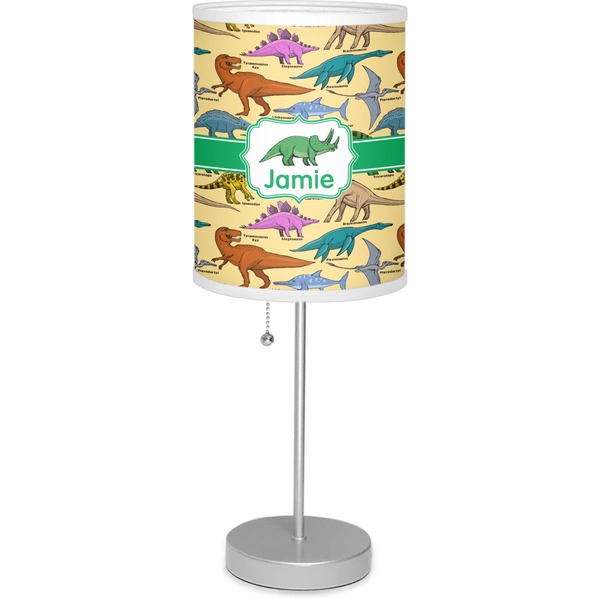 Custom Dinosaurs 7" Drum Lamp with Shade Linen (Personalized)