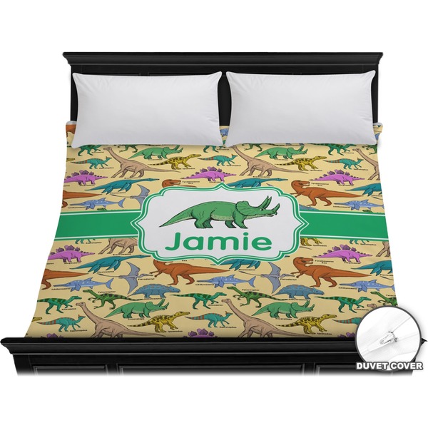 Custom Dinosaurs Duvet Cover - King (Personalized)