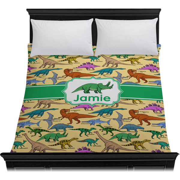 Dinosaurs Duvet Cover - Queen - On Bed - No Prop