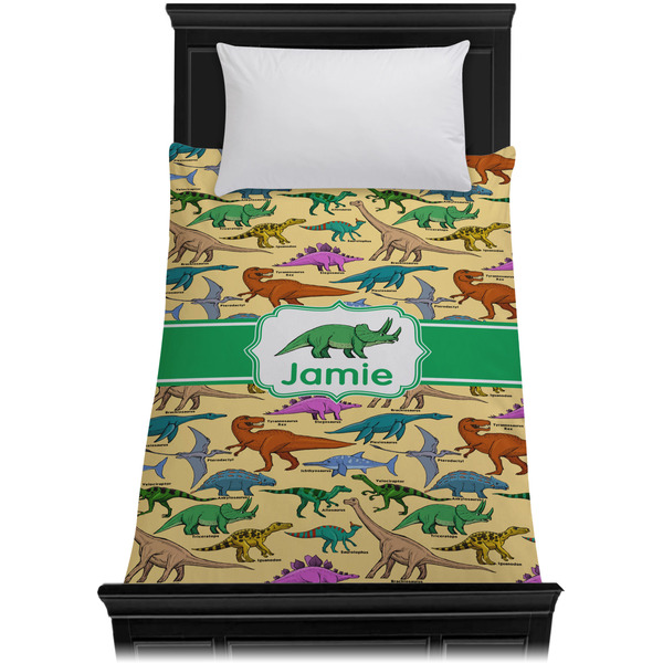 Dinosaurs Duvet Cover - Twin - On Bed - No Prop