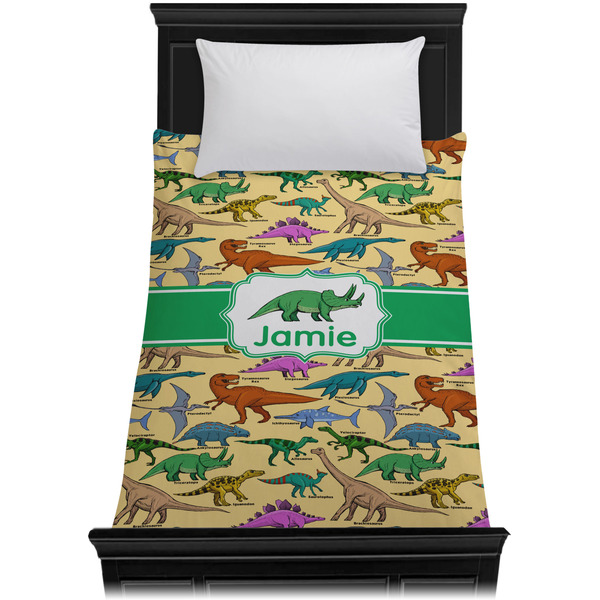 Dinosaurs Duvet Cover - Twin XL - On Bed - No Prop
