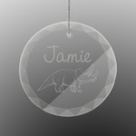 Dinosaurs Engraved Glass Ornament - Round (Personalized)