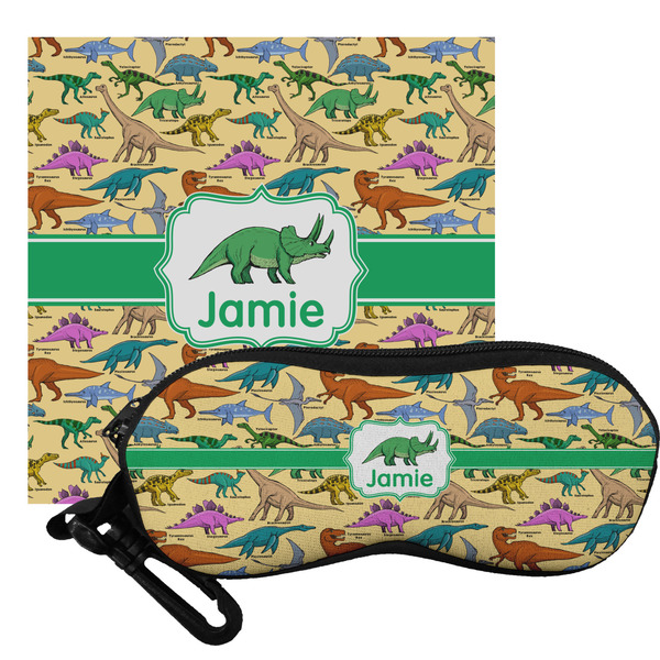 Custom Dinosaurs Eyeglass Case & Cloth (Personalized)