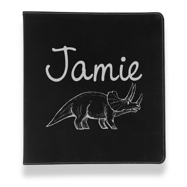 Custom Dinosaurs Leather Binder - 1" - Black (Personalized)