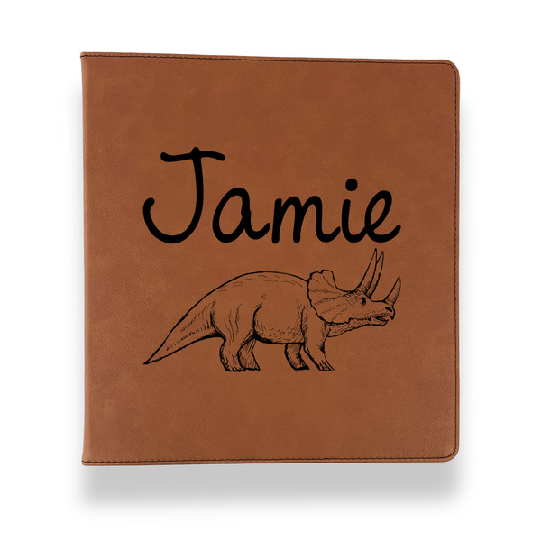 Custom Dinosaurs Leather Binder - 1" - Rawhide (Personalized)