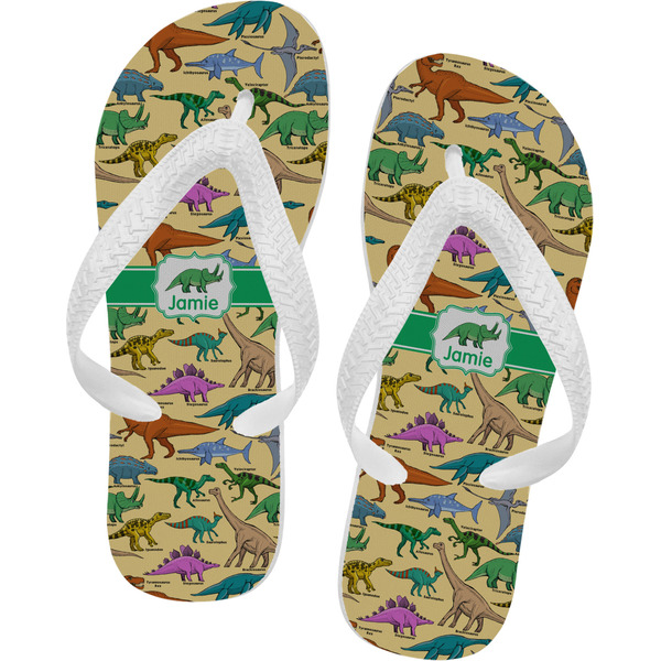 Custom Dinosaurs Flip Flops - XSmall (Personalized)