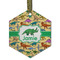 Dinosaurs Frosted Glass Ornament - Hexagon