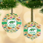 Dinosaurs Flat Glass Ornament w/ Name or Text