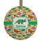 Dinosaurs Frosted Glass Ornament - Round