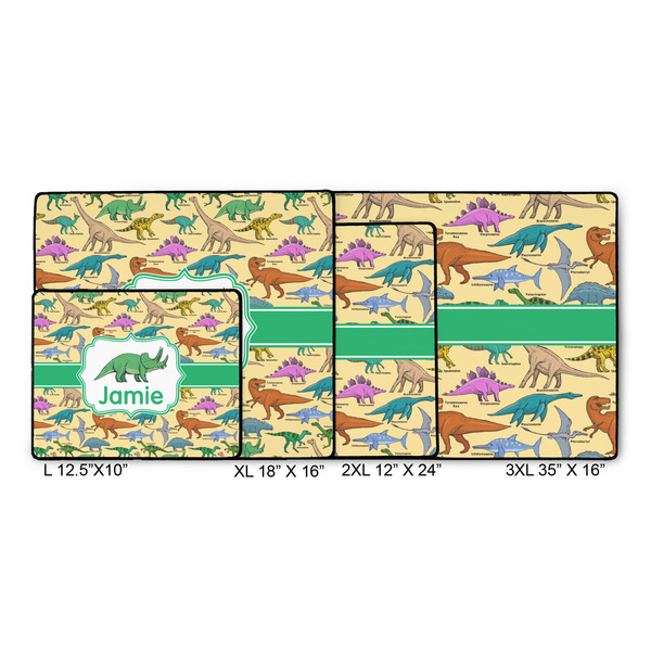 Dinosaurs Gaming Mats - SIZE CHART