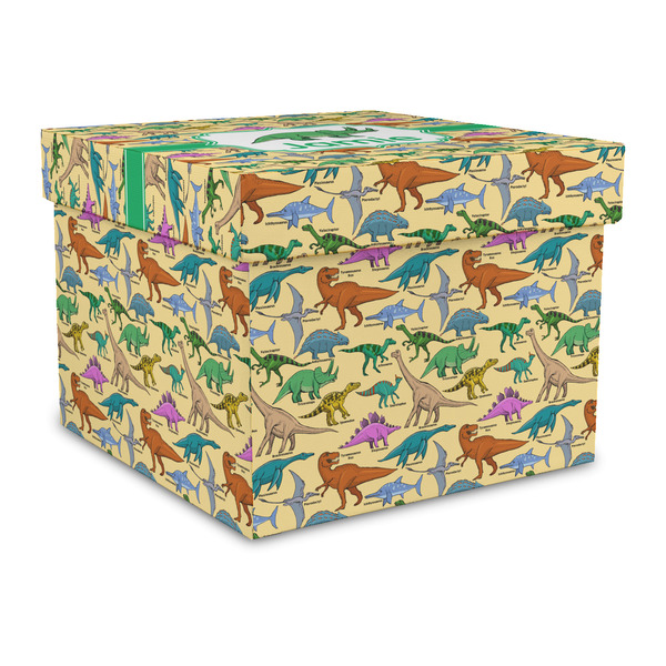 Custom Dinosaurs Gift Box with Lid - Canvas Wrapped - Large (Personalized)
