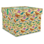 Dinosaurs Gift Box with Lid - Canvas Wrapped - X-Large (Personalized)