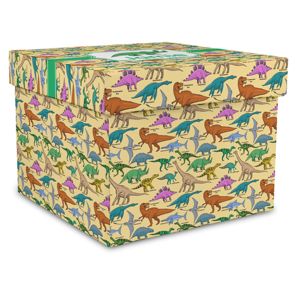 Custom Dinosaurs Gift Box with Lid - Canvas Wrapped - X-Large (Personalized)