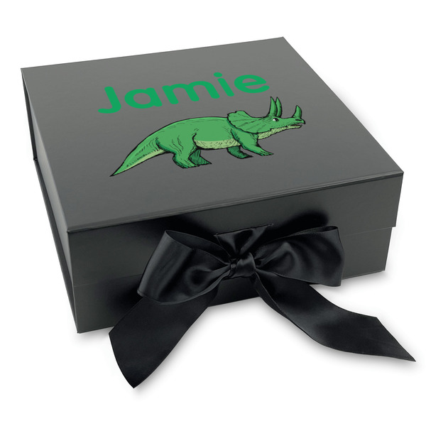 Custom Dinosaurs Gift Box with Magnetic Lid - Black (Personalized)