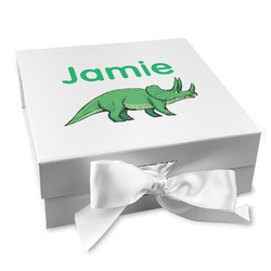 Dinosaurs Gift Box with Magnetic Lid - White (Personalized)