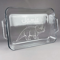 Dinosaurs Glass Baking and Cake Dish (Personalized)