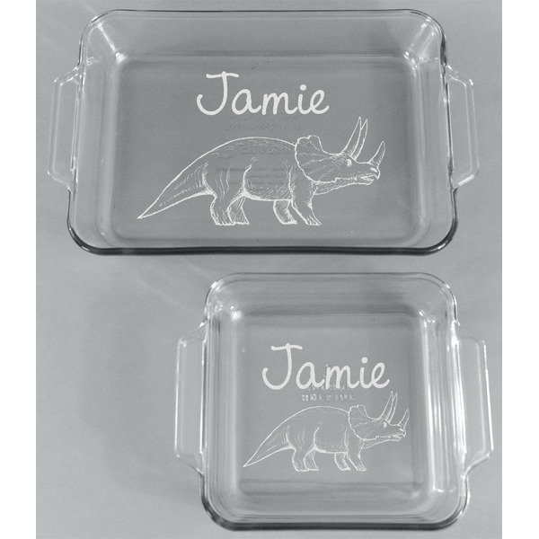 Dinosaurs Glass Baking Dish Set - FRONT
