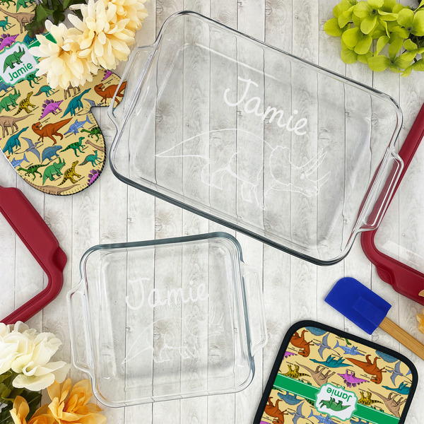 Dinosaurs Glass Baking Dish Set - LIFESTYLE