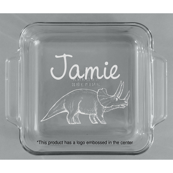 Dinosaurs Glass Cake Dish - APPROVAL (8x8)