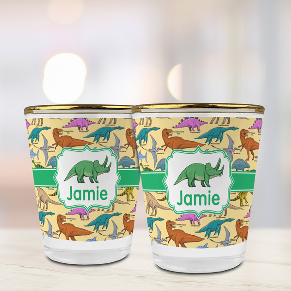 Dinosaurs Glass Shot Glass - with gold rim - LIFESTYLE