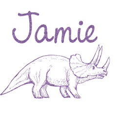 Dinosaurs Glitter Sticker Decal - Up to 20"X12" (Personalized)
