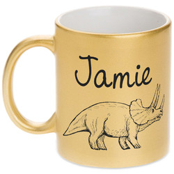 Dinosaurs Metallic Gold Mug (Personalized)