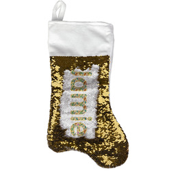 Dinosaurs Reversible Sequin Stocking - Gold (Personalized)