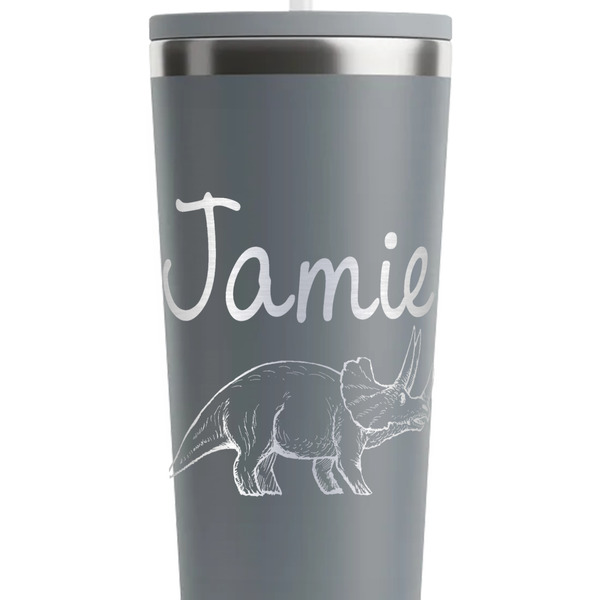 Dinosaurs Grey RTIC Everyday Tumbler - 28 oz. - Close Up