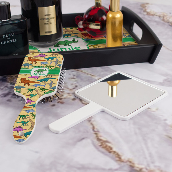 Dinosaurs Hair Brush - With Hand Mirror