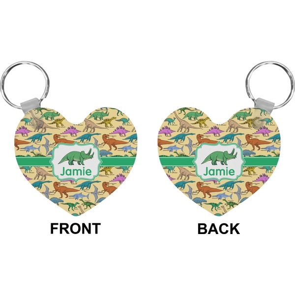 Dinosaurs Heart Keychain (Front + Back)