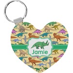 Dinosaurs Heart Plastic Keychain w/ Name or Text
