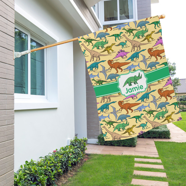 Dinosaurs House Flags - Single Sided - LIFESTYLE