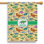 Dinosaurs 28" House Flag - Single Sided (Personalized)