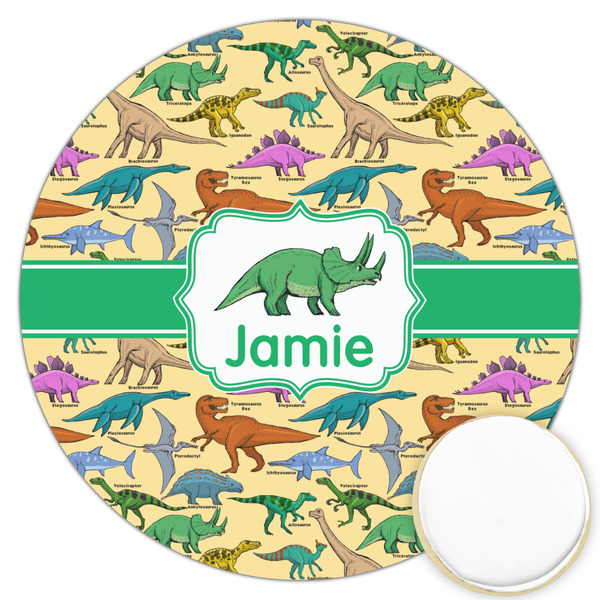 Custom Dinosaurs Printed Cookie Topper - 3.25" (Personalized)