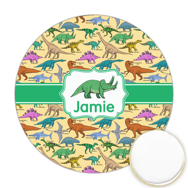 Custom Dinosaurs Printed Cookie Topper - Round (Personalized)