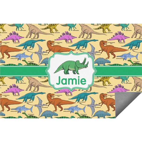 Custom Dinosaurs Indoor / Outdoor Rug - 6'x8' w/ Name or Text