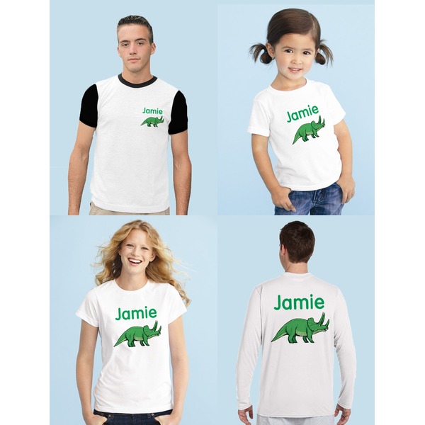Dinosaurs Iron-On Sizing on Shirts