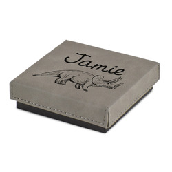 Dinosaurs Jewelry Gift Box - Engraved Leather Lid (Personalized)
