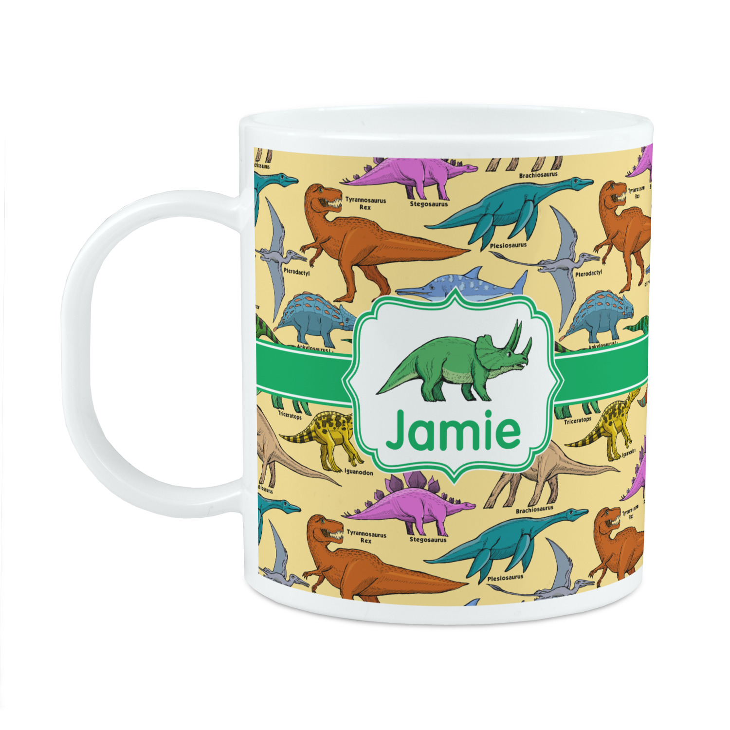 Dinosaur Kids Custom Straw Cup With Personalized Name Pastel
