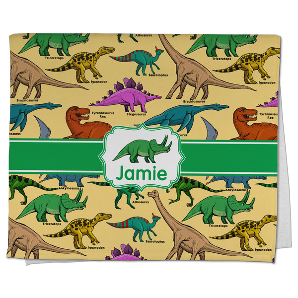 Custom Dinosaurs Kitchen Towel - Poly Cotton w/ Name or Text
