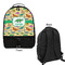 Dinosaurs Large Backpack - Black - Front & Back View