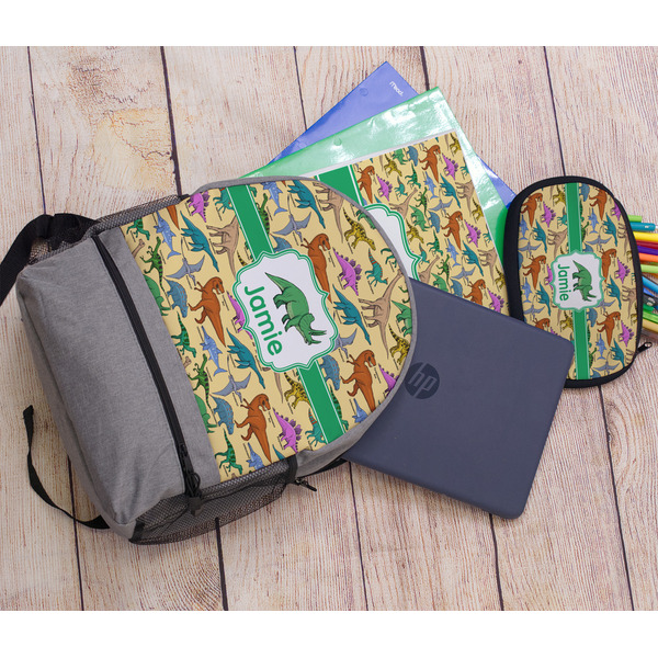 Dinosaurs Large Backpack - Gray - With Stuff